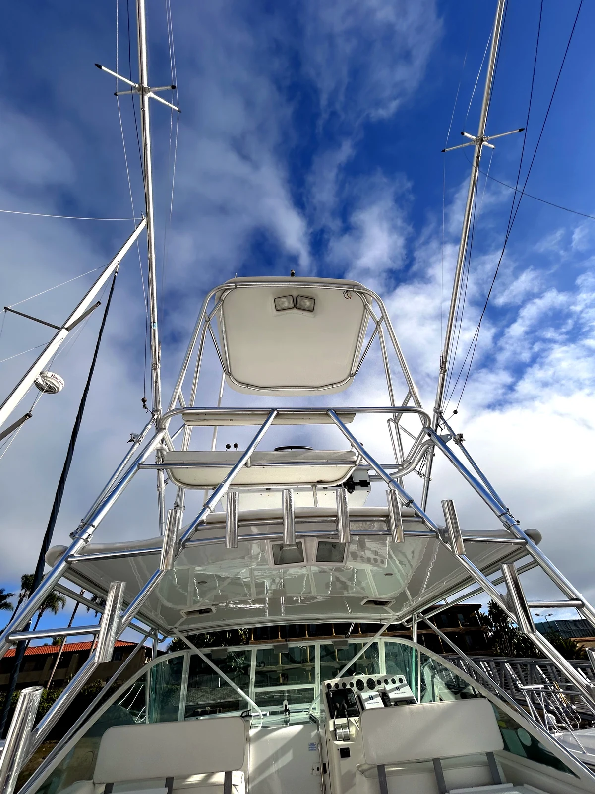 Sportfish yacht with rigging detailed and ready