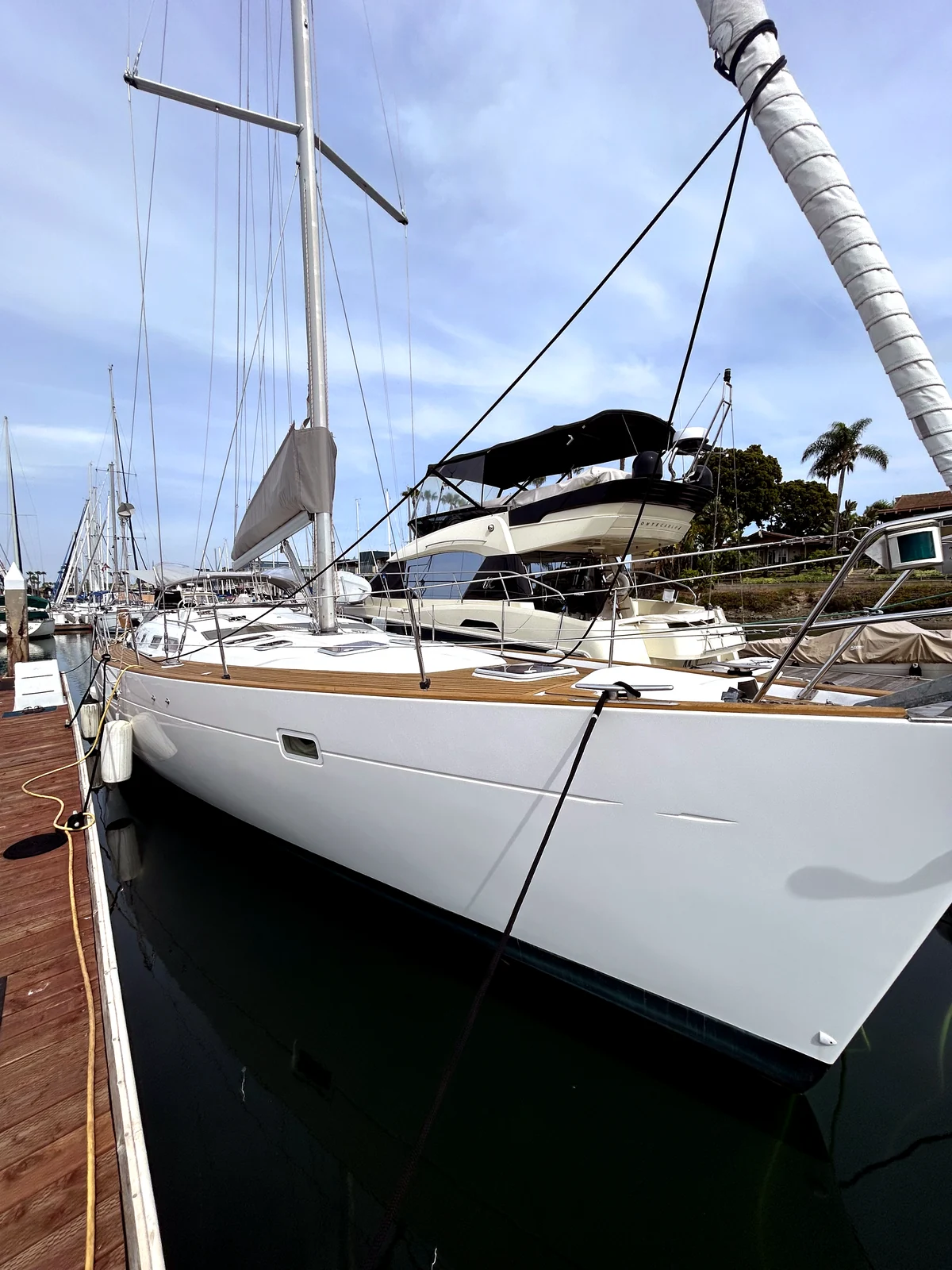 Sailboat docked after a HarborSide detailing service