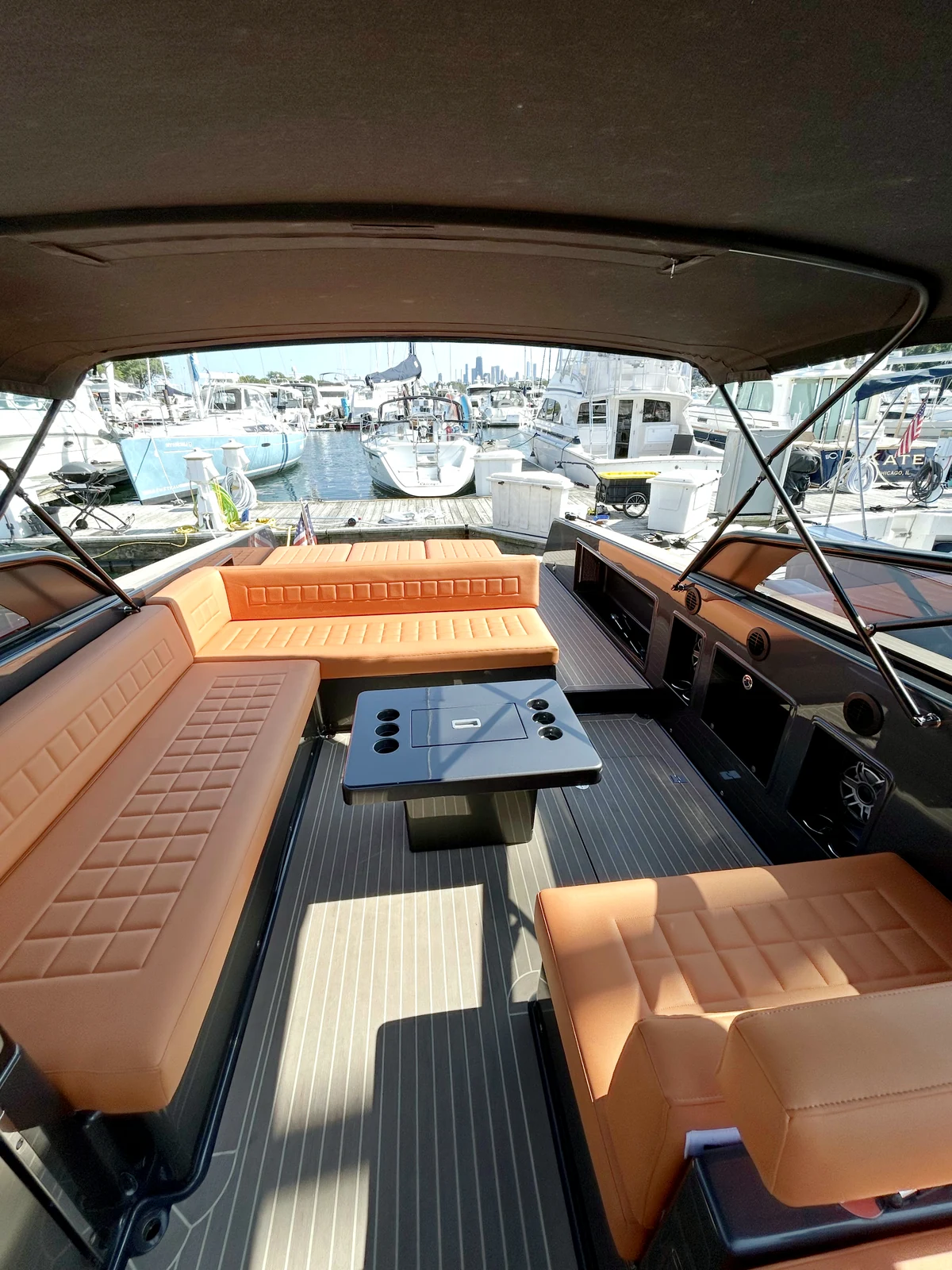 Cockpit cleaned and ready after a HarborSide wash service
